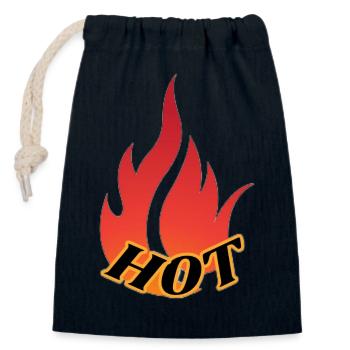 HOT transformed - Verschließbarer Geschenkbeutel aus Baumwolle (14x20cm) - Navy - Vorne