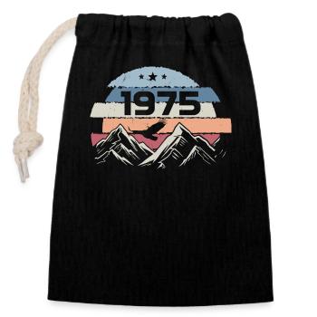 Original 1975 Jahrgang 1975 Geburtstag 1975 - Verschließbarer Geschenkbeutel aus Baumwolle (14x20cm) - Schwarz - Vorne