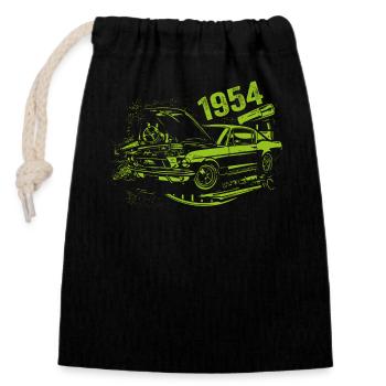 1954 Geburtstag Oldtimer Modell 1954 Vintage 1954 - Verschließbarer Geschenkbeutel aus Baumwolle (14x20cm) - Schwarz - Vorne
