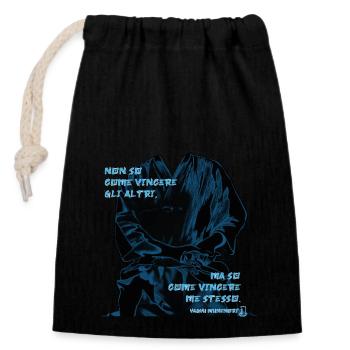 Seiza - Iaijutsu - Sac cadeau en coton avec cordon (14 x 20 cm) - noir - Devant