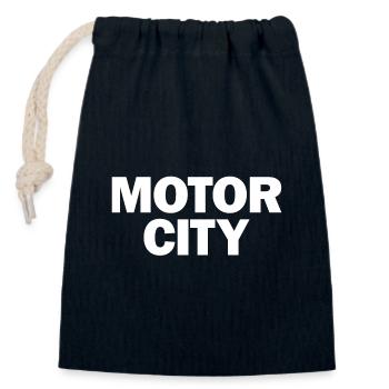 Graphique de la ville automobile - Sac cadeau en coton avec cordon (14 x 20 cm) - bleu marine - Devant