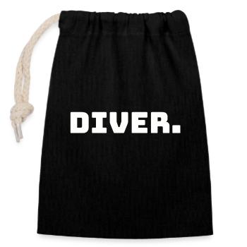 🌊 'Diver.' T-Shirt, nothing more to say 🌊 - Closable cotton gift bag (14x20cm) - black - Front