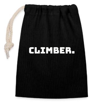 "CLIMBER" Shirt - Closable cotton gift bag (14x20cm) - black - Front