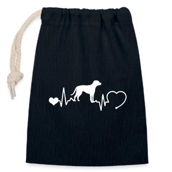American Staffordshire Terrier mit Herzschlag - Verschließbarer Geschenkbeutel aus Baumwolle (14x20cm) - Navy - Vorne