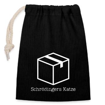 Schrödingers Katze - Geschenkidee für Physiker - Verschließbarer Geschenkbeutel aus Baumwolle (14x20cm) - Schwarz - Vorne