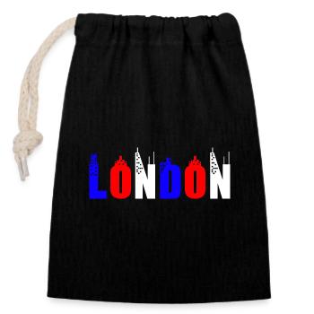 London city stadt in den Nationalfarben england - Verschließbarer Geschenkbeutel aus Baumwolle (14x20cm) - Schwarz - Vorne