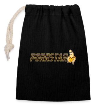 Pornstar Porn Star Banana - Closable cotton gift bag (14x20cm) - black - Front