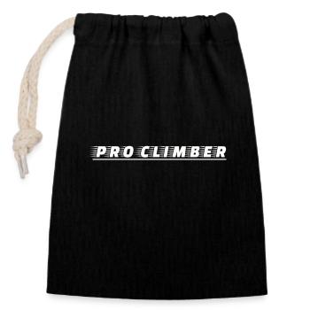 "Pro Climber" Hemd - Verschließbarer Geschenkbeutel aus Baumwolle (14x20cm) - Schwarz - Vorne