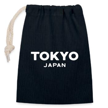 Tokyo Japan Asia Font Design Print - Closable cotton gift bag (14x20cm) - navy - Front