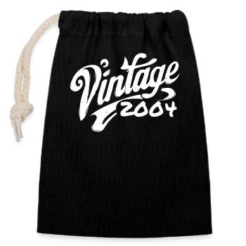 Vintage 2004 Jahrgang 2004 Geburtstag 2004 Retro - Verschließbarer Geschenkbeutel aus Baumwolle (14x20cm) - Schwarz - Vorne