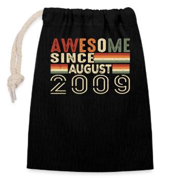 August 2009 Vintage Birthday Gift 15 Years - Closable cotton gift bag (14x20cm) - black - Front