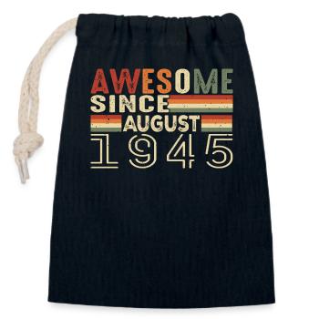 August 1945 Vintage Geburtstagsgeschenk 79 Jahre - Verschließbarer Geschenkbeutel aus Baumwolle (14x20cm) - Navy - Vorne