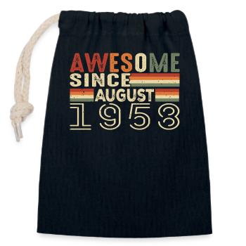 August 1958 Vintage Birthday Gift 66 Years - Closable cotton gift bag (14x20cm) - navy - Front