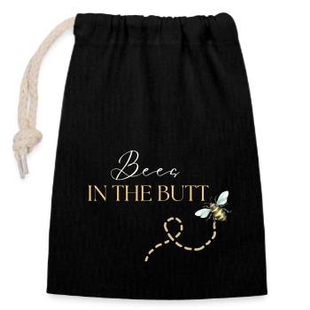 Bees in the Butt / Hummeln im Hintern Hoody - Verschließbarer Geschenkbeutel aus Baumwolle (14x20cm) - Schwarz - Vorne