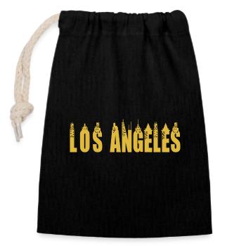 Los Angeles the city of angels usa - Closable cotton gift bag (14x20cm) - black - Front