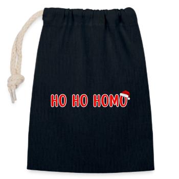 HO HO HOMO! LGBTQ - Closable cotton gift bag (14x20cm) - navy - Front