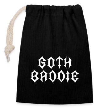 Goth Baddie! Goth Girl Gothic Aesthetic - Closable cotton gift bag (14x20cm) - black - Front