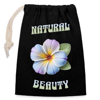 Natural Beauty – Blossom Art - Verschließbarer Geschenkbeutel aus Baumwolle (14x20cm) - Schwarz - Vorne
