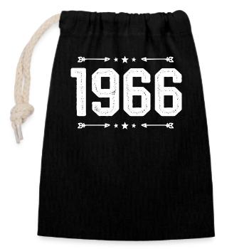 Millésime 1966 Millésime 59ème anniversaire 1966. - Sac cadeau en coton avec cordon (14 x 20 cm) - noir - Devant