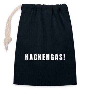 Hackengas! Jetzt aber flott! - Verschließbarer Geschenkbeutel aus Baumwolle (14x20cm) - Navy - Vorne