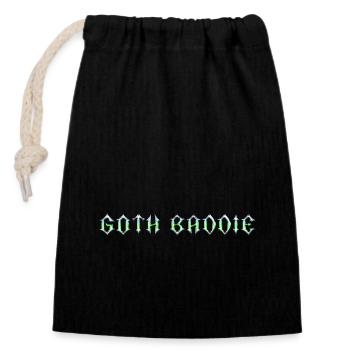 Goth Baddie! Goth Girl Gothic Aesthetic - Closable cotton gift bag (14x20cm) - black - Front