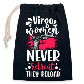Horoscope Terre Superstition - Sac cadeau en coton avec cordon (14 x 20 cm) - bleu marine - Devant