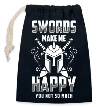 Sword Aikido Duel - Closable cotton gift bag (14x20cm) - navy - Front