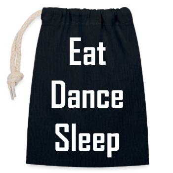 Mangez du sommeil de danse - votre cœur bat pour danser - Sac cadeau en coton avec cordon (14 x 20 cm) - bleu marine - Devant