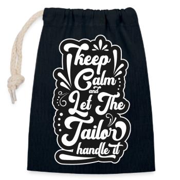 Couturière Profession Costume Vêtements - Sac cadeau en coton avec cordon (14 x 20 cm) - bleu marine - Devant