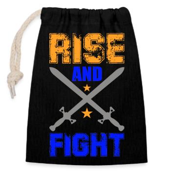 Rise and Fight Sword Star Battle Rise - Closable cotton gift bag (14x20cm) - black - Front