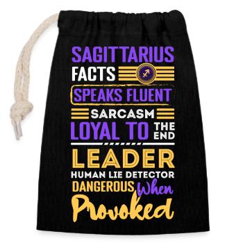 Sagittarius Astrology Star Birth Month - Closable cotton gift bag (14x20cm) - black - Front