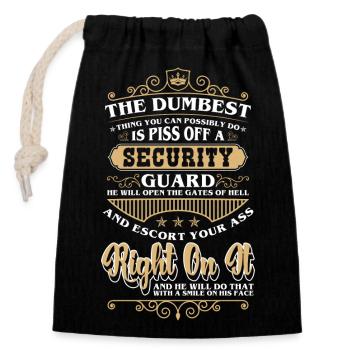 Security guard Security officer Bouncer Guard - Closable cotton gift bag (14x20cm) - black - Front
