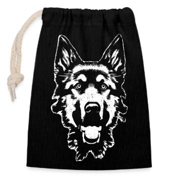 Deutscher Schäferhund Hundebesitzer Schutzhund - Verschließbarer Geschenkbeutel aus Baumwolle (14x20cm) - Schwarz - Vorne