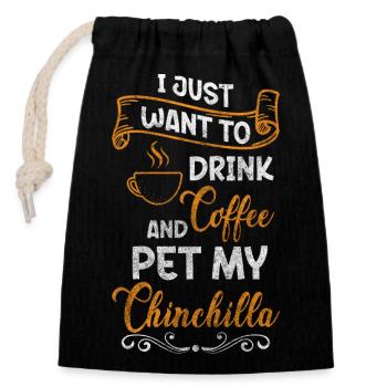 Chinchillas Rodent Animal Lovers Animal Welfare - Closable cotton gift bag (14x20cm) - black - Front