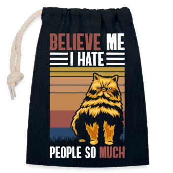 Hate Crowd Misanthrope Irony - Closable cotton gift bag (14x20cm) - navy - Front