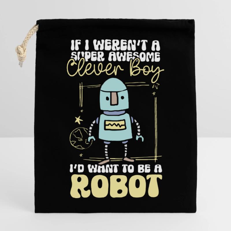 Technicien en robotique mécanique Android Sac cadeau en coton avec cordon (14 x 20 cm)