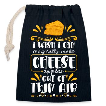 Cheese Mouse Restauration rapide Produits laitiers - Sac cadeau en coton avec cordon (14 x 20 cm) - bleu marine - Devant
