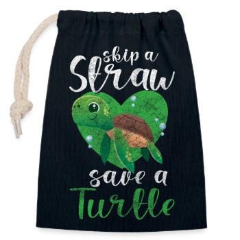 Tierschützer Naturschutz Tierliebe Fleischlos - Verschließbarer Geschenkbeutel aus Baumwolle (14x20cm) - Navy - Vorne