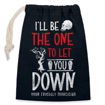 Profession de fossoyeur cercueil en deuil - Sac cadeau en coton avec cordon (14 x 20 cm) - bleu marine - Devant