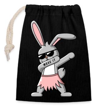 Dab Dance Hase T-Shirt Design - Verschließbarer Geschenkbeutel aus Baumwolle (14x20cm) - Schwarz - Vorne
