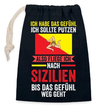 Sizilianer Sizilianisch Sizilien - Verschließbarer Geschenkbeutel aus Baumwolle (14x20cm) - Navy - Vorne