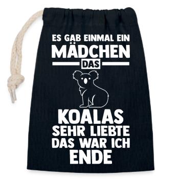 Koalabär Koala - Verschließbarer Geschenkbeutel aus Baumwolle (14x20cm) - Navy - Vorne