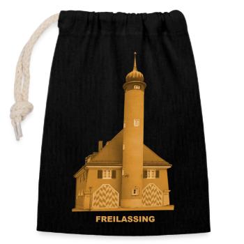 Freilassing Museum, Berchtesgaden, Upper Bavaria - Closable cotton gift bag (14x20cm) - black - Front