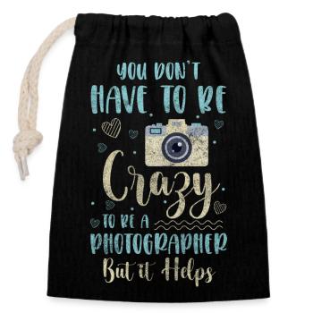 Appareil photo Photographie Objectif Séance photo - Sac cadeau en coton avec cordon (14 x 20 cm) - noir - Devant