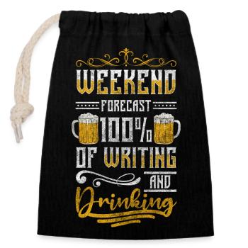 Author Journalist Profession - Closable cotton gift bag (14x20cm) - black - Front