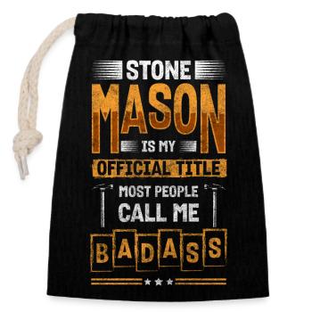 Stonemason Granite Craftsman - Closable cotton gift bag (14x20cm) - black - Front