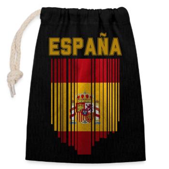 Flagge Spaniens, spanischer Stolz - Verschließbarer Geschenkbeutel aus Baumwolle (14x20cm) - Schwarz - Vorne