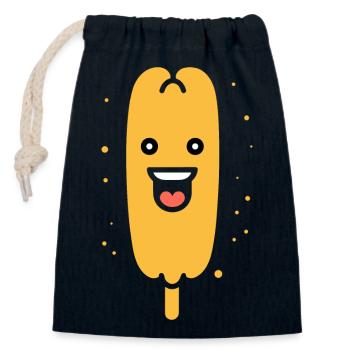 Corn dog food - Closable cotton gift bag (14x20cm) - navy - Front