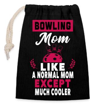 Bowling-Mama wie eine normale Mutter, außer Mama - Verschließbarer Geschenkbeutel aus Baumwolle (14x20cm) - Schwarz - Vorne