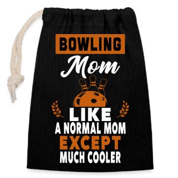 Bowling-Mama wie eine normale Mutter, außer Mama - Verschließbarer Geschenkbeutel aus Baumwolle (14x20cm) - Schwarz - Vorne